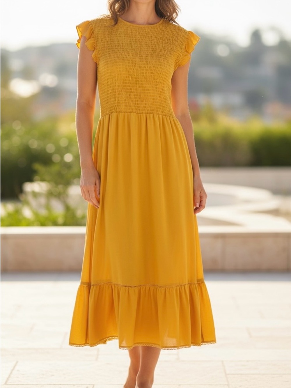 Nanette Lepore Smocked Midi Dress